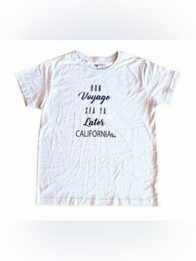 Roxy bon voyage graphic tee nwt grey medium woman’s